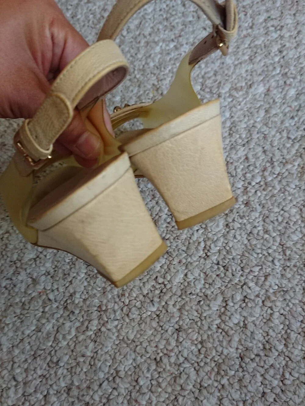 Stuart Weitzman Yellow Jelly Slingback Wedge Sandals with Studded details sz 6.5 - Picture 11 of 13